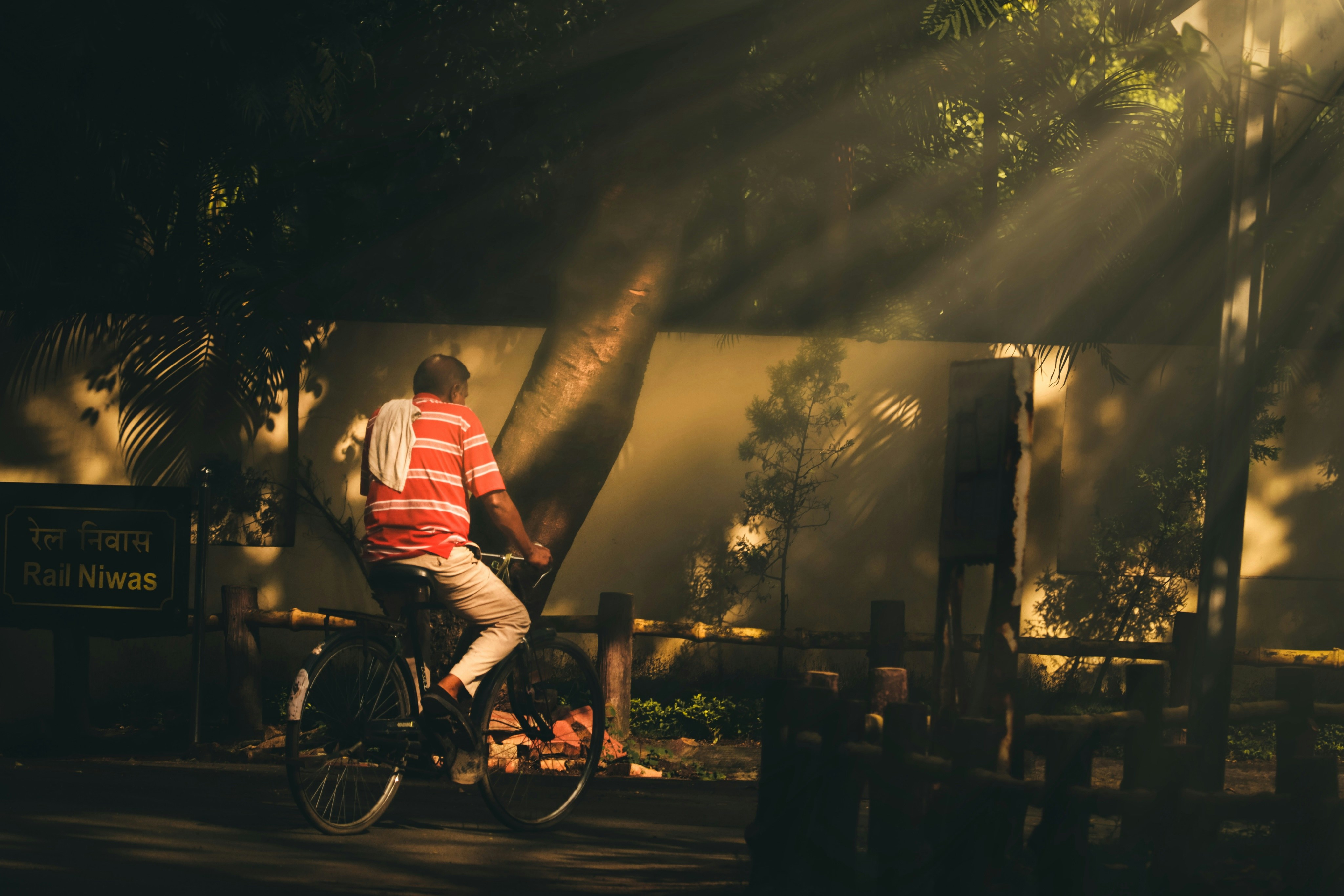 Cyclist riding a road bike outdoors in real conditions.