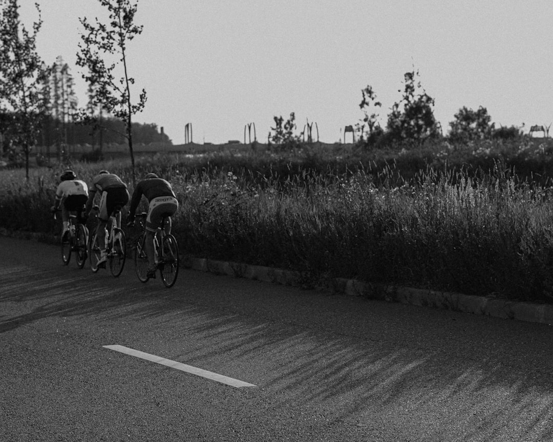 Group of cyclists on an endurance ride in morning light.